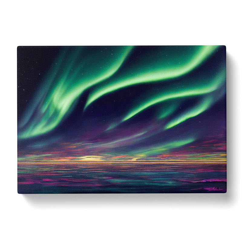 Graceful Aurora Borealis - Wrapped Canvas Print, 35cm H x 50cm W x 3cm D