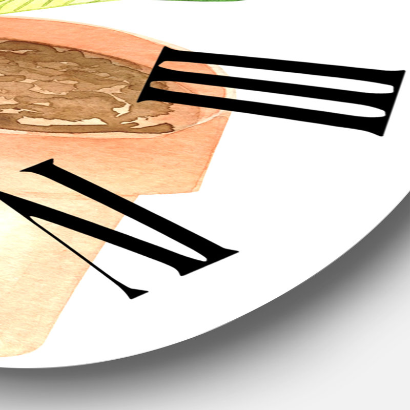 Horloge murale traditionnelle Sansevieria & Ficus, Grand