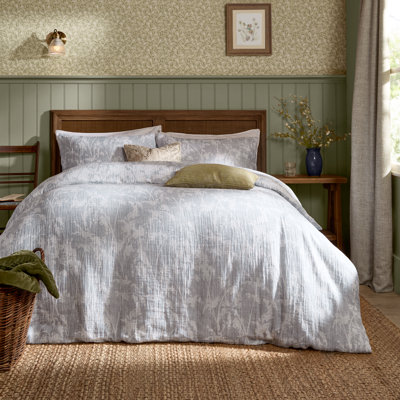 Braeflower Reversible 100% Cotton Muslin Duvet Cover Set