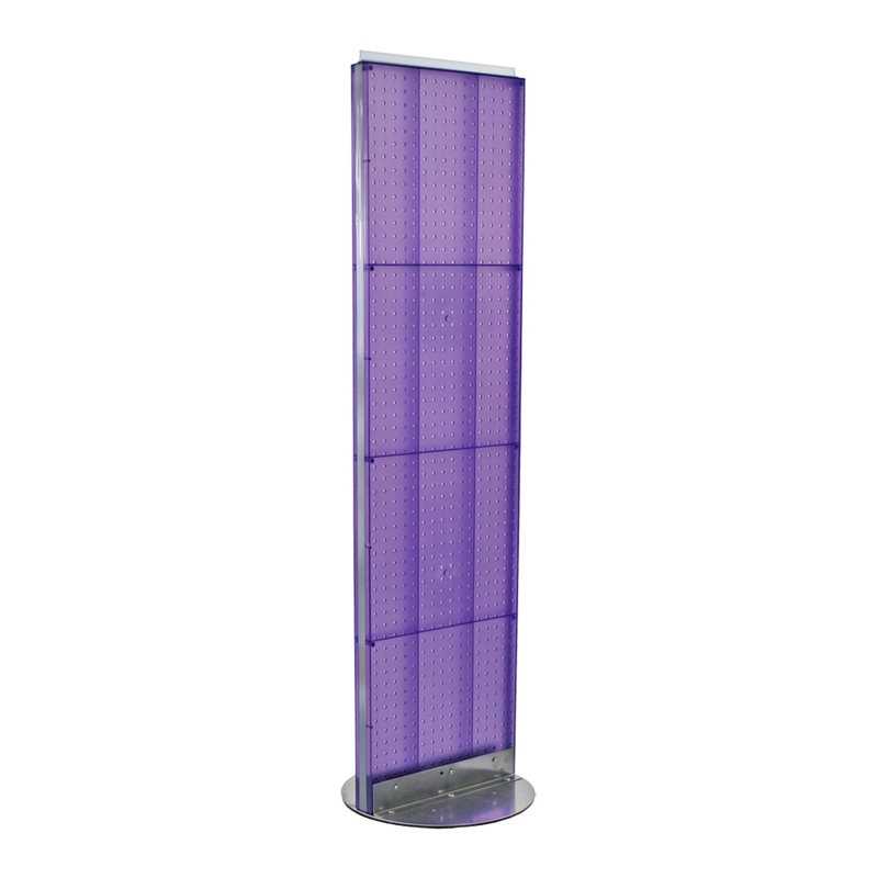 Two-Sided Pegboard Floor Display on Revolving Base. Spinner Rack Stand. Panel Size: 16"W x 60"H