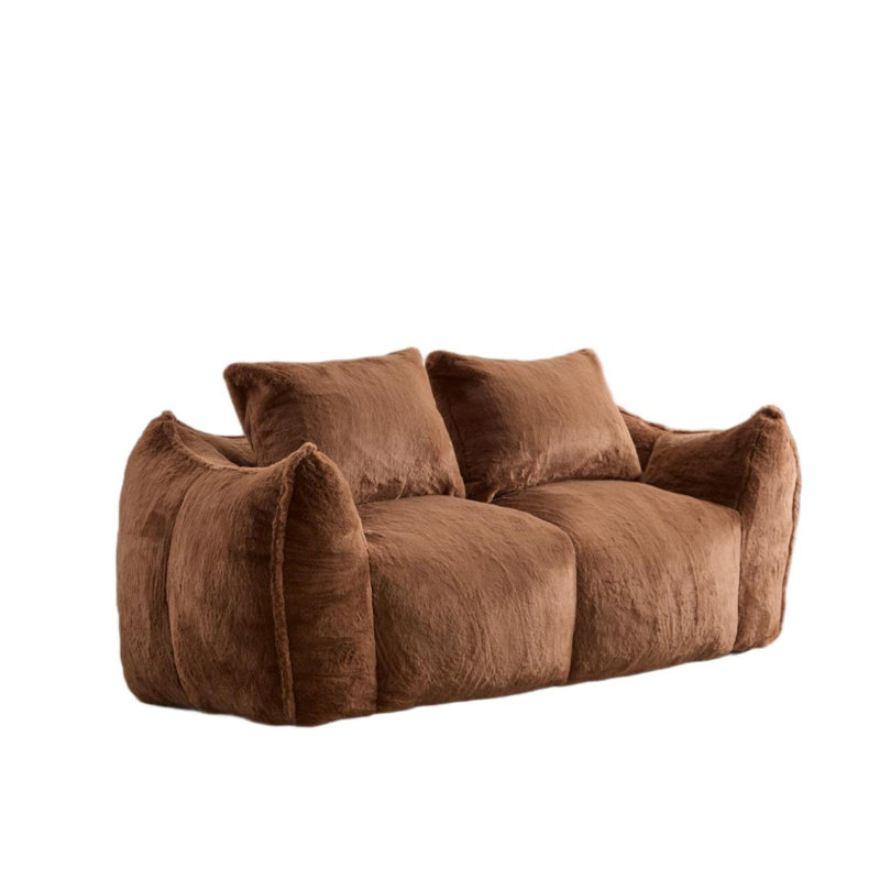 Giant Bean Bag Couch For Adults,  Soft Fluffy Loveseat Bean Bag Sofa, Oversized Chase Lounge Chair Indoor For Living Room Bedroom, No Assembly Required Cozy Reading Chair With Pillows