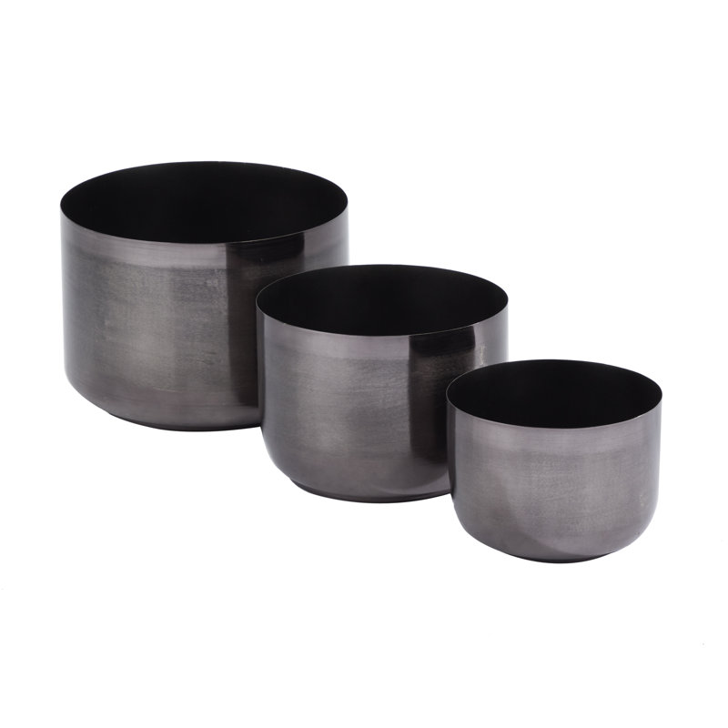 Ensemble de pots à fleur 3 pièces, Noir