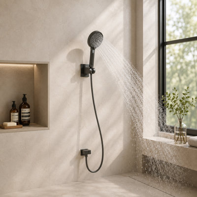 Digital Temperature Display Handheld Shower Head with 4 Spray Modes, 59'' Hose & Wall Bracket