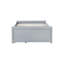 Lit simple avec 2 tiroirs, lit en bois d'hévéa massif, gris-847093314