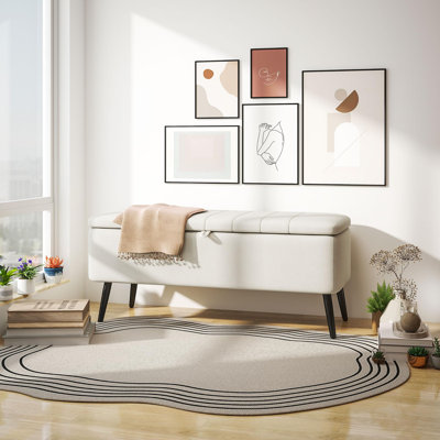Polyester Upholstered Storage Bench