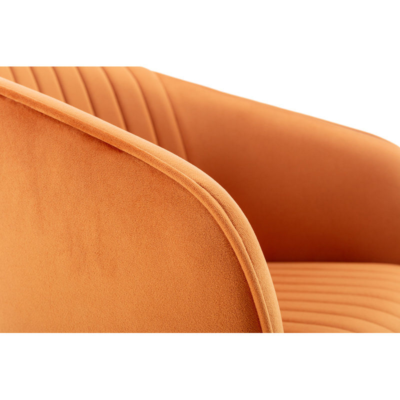 18.9'' H Velvet Upholstered Armchair, Orange