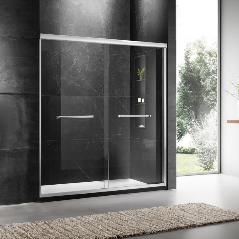 Portes de douche et de baignoire durables sans cadre, verre trempé, style moderne pour la maison