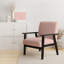Fauteuil d'appoint rembourré en velours rose à motif géométrique tendance
