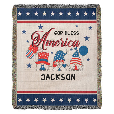 Couverture personnalisée avec nom God Bless America