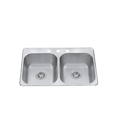 Évier de cuisine à double cuve encastrée avec accessoires L 31 po x l 21 po