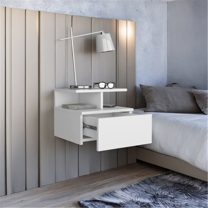 Versatile Wall-Mounted Nightstand with Smart Storage and Stylish Design