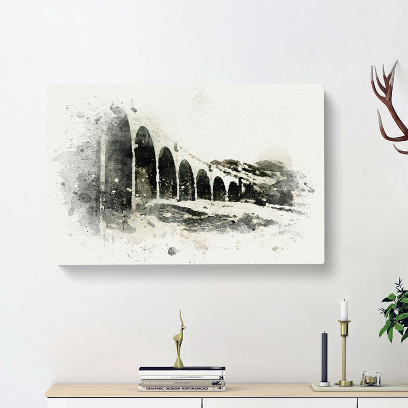 Glenfinnan Viaduct In Scotland In Abstract - Wrapped Canvas, 35cm H x 50cm W x 3cm D