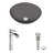 Giovanni Titanium 17" L x 17" W x 6" H Round Glass Vessel Bathroom Sink with 11" H Faucet-517060383-425993255