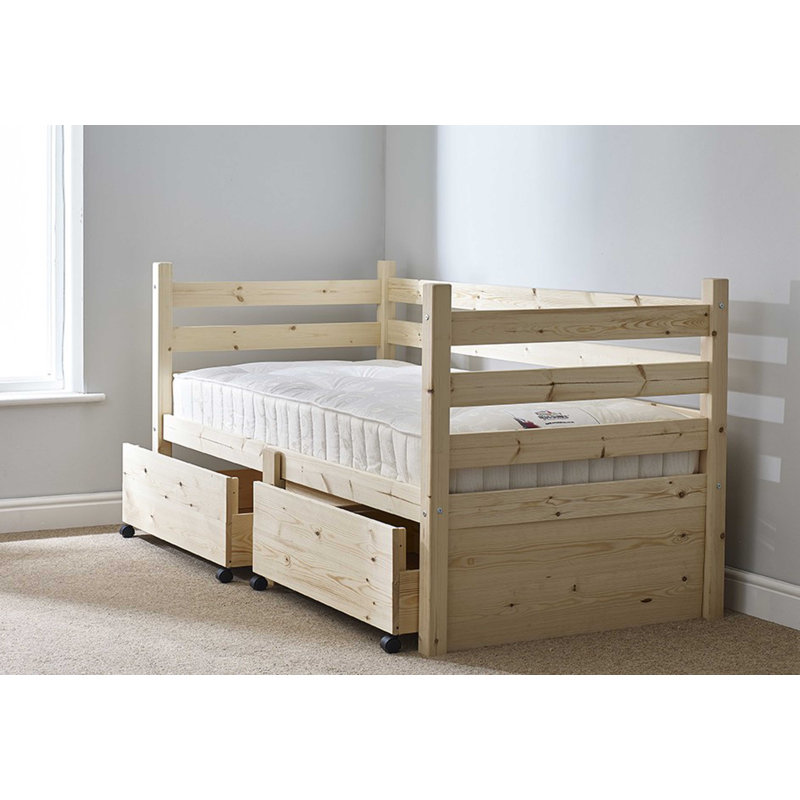 Aayush Heavy Duty Solid Pine Day Bed with Storage, Small Single (2'6)