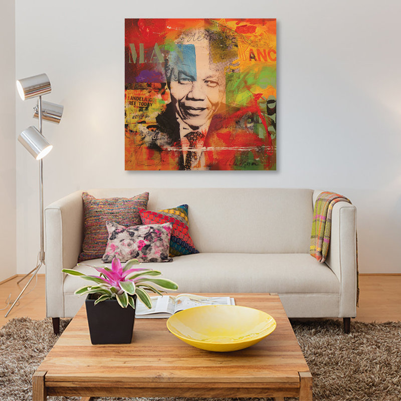 « mandela », impression sur toile, H 12 po x l 12 po x P 1,5 po, Pas de tapis, Toile tendue
