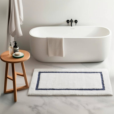 Madison Park Roan Border Soft Plush Tufted 24x48'' Bath Rug