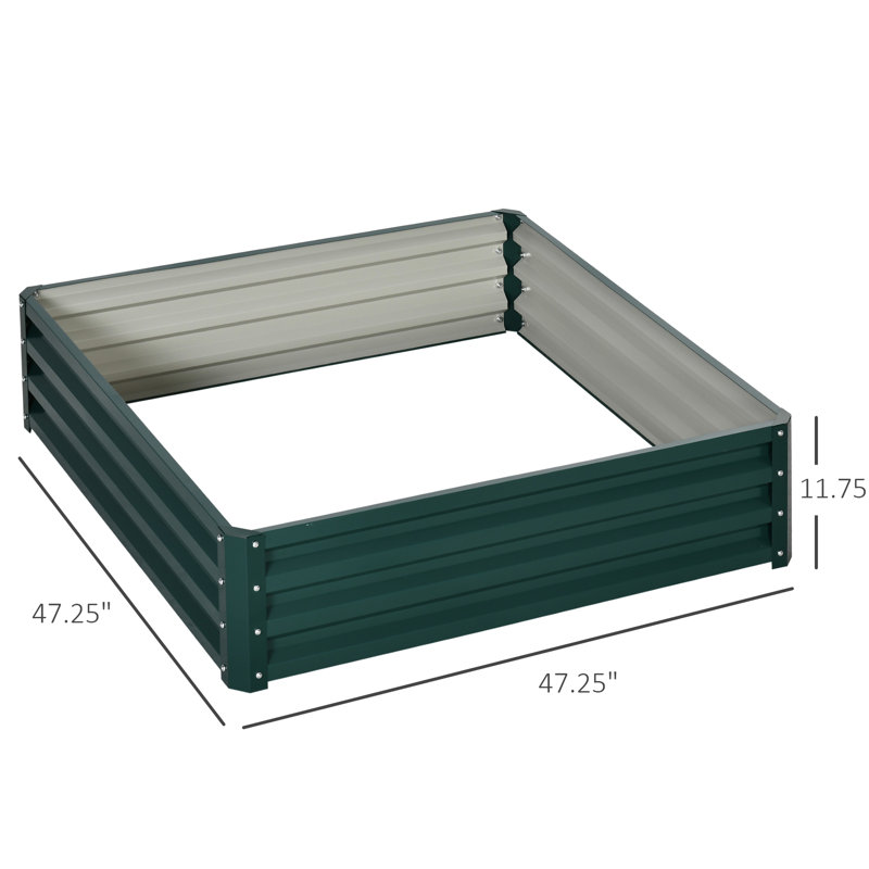 Lit de jardin en acier galvanisé, 46,62 po x 11,55 po, pour cultiver des légumes -, installation facile