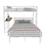Structure de lit superposé simple au dessus d'un lit double en métal robuste avec échelle pratique et tablette de rangement, solution moderne pour économiser de l'espace pour les enfants et les adultes, assemblage facile, finition blanche, taille simple / double