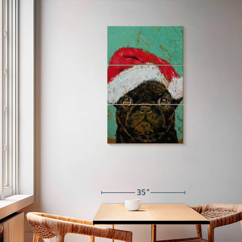 Lelend Santa Pug, 57" H x 36" W