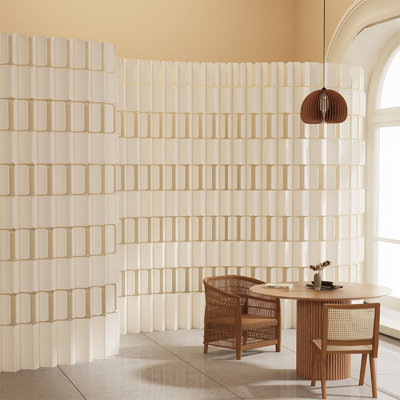 Movable Freestanding Paper Decorative Partition Wall, Foldable Accordion Double‑Sided Backdrop Screen, Privacy Divider for Exhibition Booth, Pop‑Up Shop, Photo Studio, Apartment Dorm