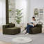 Canapé incurvé dans des salles familiales spacieuses Canapé modulaire incurvé en chenille avec 2 coussins, canapé modulaire symétrique incurvé pour chambre à coucher, salon, bureau pour les loisirs ou sieste, salle de lecture et vestibule-316512820-316512821-316512842