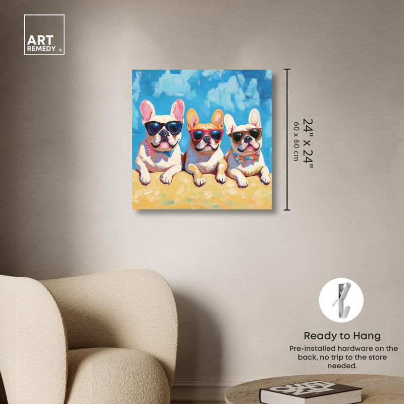 Cool Canine Collective 24" x 24" Wrapped Canvas Pet Art Prints