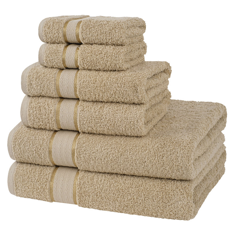 Ensemble de serviettes turques en coton 6 pièces Ashlay, Beige