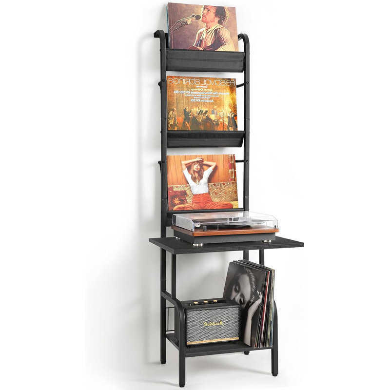 56.7 " H Media Shelves, Black