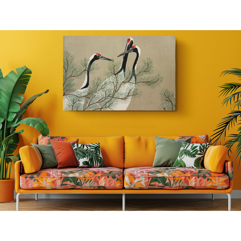 Cranes de Momoyogusa, fleurs de cent générations - impression sur toile tendue, H 24 po x l 24 po x P 1 po