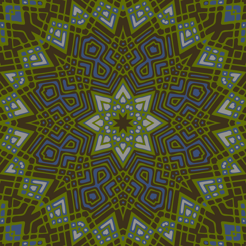 Mandala 6, H 20 po x l 20 po, Non, Toile tendue