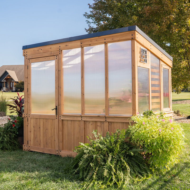 9 x 6 Cedar Wood and Polycarbonate Greenhouse