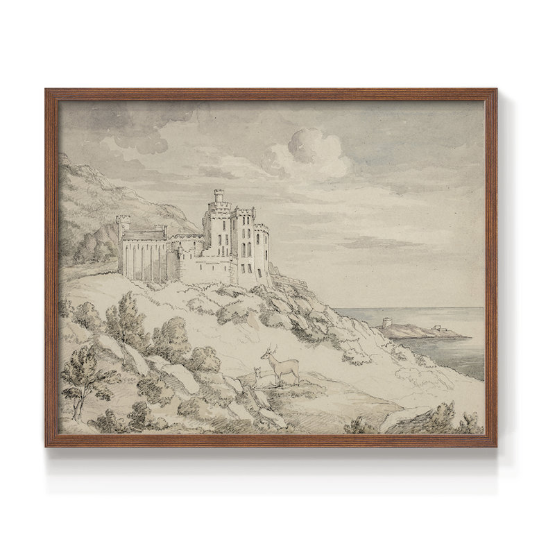 Croquis rétro - Lxxv - reproduction encadrée, H 16 po x l 20 po, Noyer