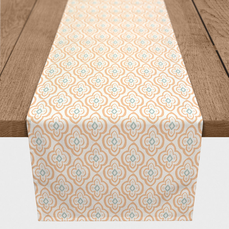 Floral Table Runner, 72" L x 16" W, Orange