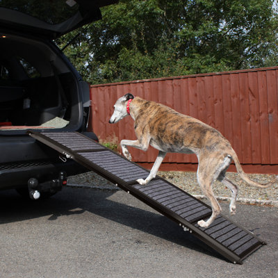 PETMAKER Dog Ramp - Folding Dog Ramp For Car, Truck, SUV, Or RV - Portable Ramps For Pets With Non-Slip Rug Surface - Pet Travel Accessories