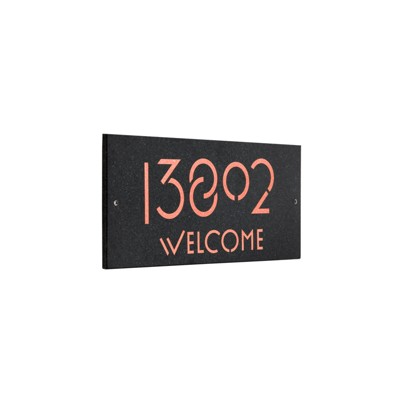 Frank Frank Wright, plaque de bienvenue en granite d'exposition, 12 po x 6 po, 1 ligne murale, Cuivre