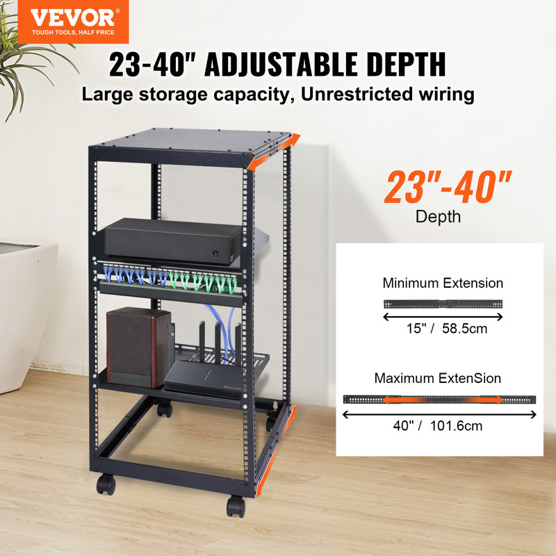 98.3cm H x 58.4cm W AV Cart
