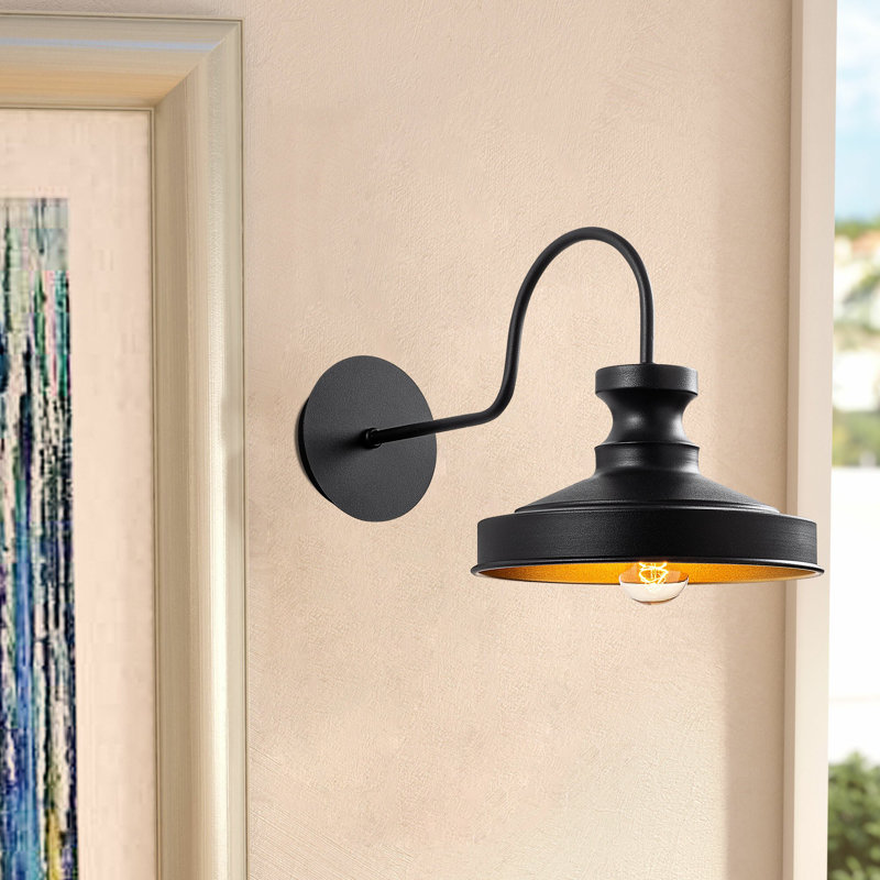 Industrial Wall Lamp, Black Metal Body, 8.7 x 16.5 inches | E27 Socket, Max 40W | IP20 Rated, Perfect for Scandinavian & Modern Decor | Stylish Lighting Solution for Living Room, Bedroom & Office Spaces
