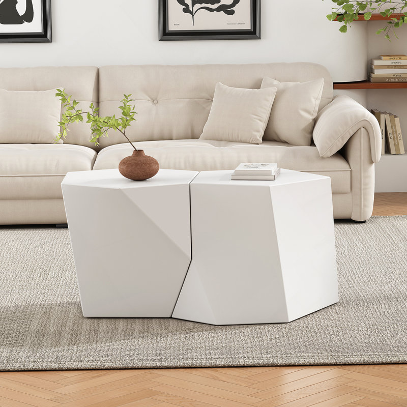 Ensemble de tables basses Modern Mgo, Blanc
