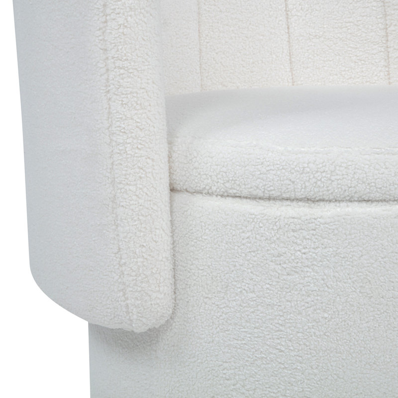 Rotaspace 360-Degree Rotating Accent Chair With Hidden Storage And Plush Upholstery, Beige