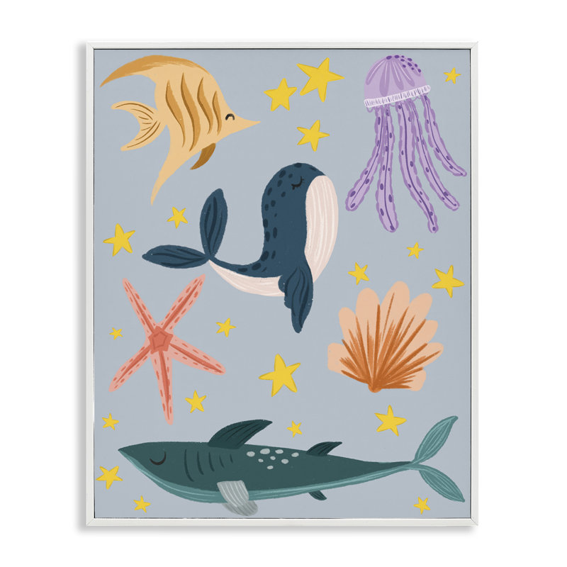  Art lunatique de créatures marines, estampe numérique par Isabela Schielke, H 20 po x l 16 po