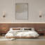 Structure de lit en métal de style japonais avec très grand lit et sans sommier pour la chambre à coucher couleur noyer-123768752-125134904