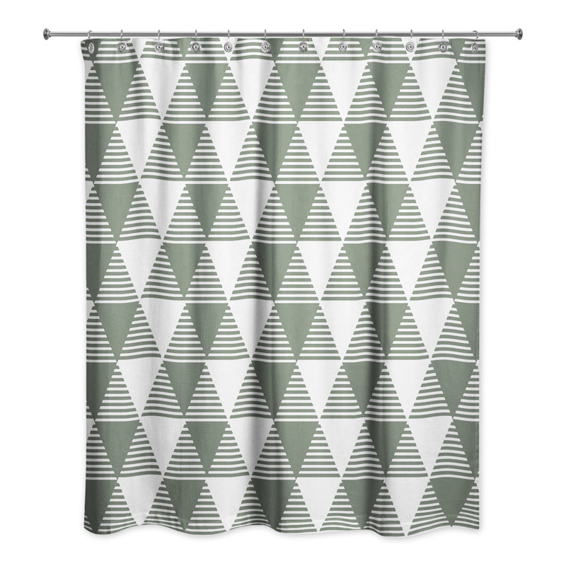 Rideau de douche Sage Triangles, Sauge
