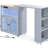 Kitchen Island With Adjustable Table, Fluted Glass Doors, Led Lights & Grey Power Connection Rolling Extended Ports, Spacious Storage,