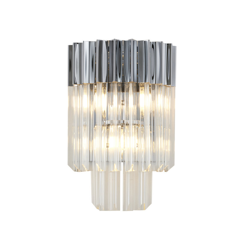 3 Light Transitional Crystal Wall Sconce , Chrome