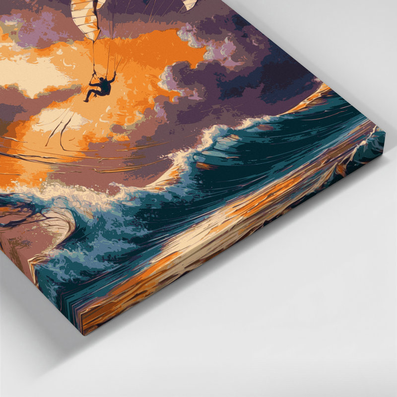 Art sur toile gris Sports Kiteboarding, H 11 po x l 14 po