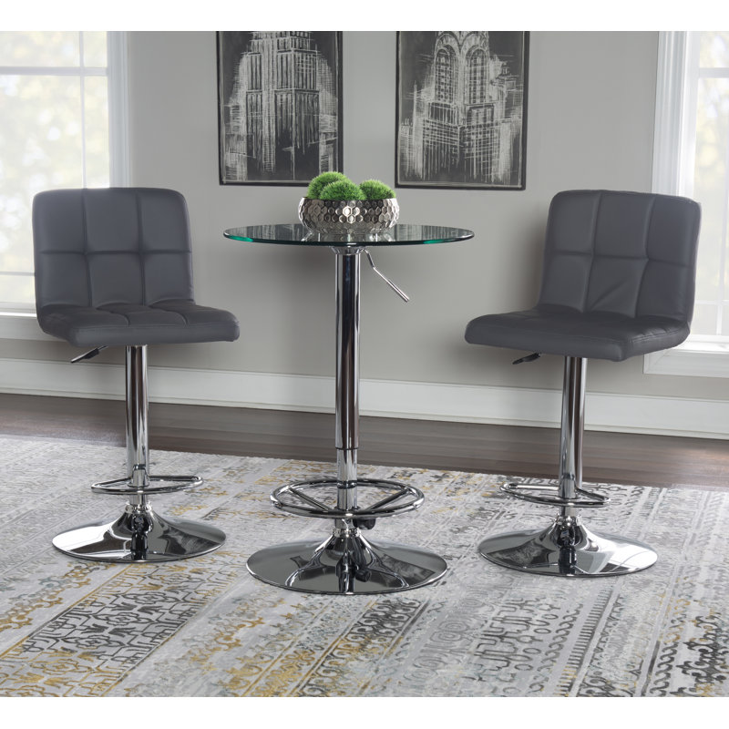 Iftu 2 - Person Pedestal Dining Set, Black, White