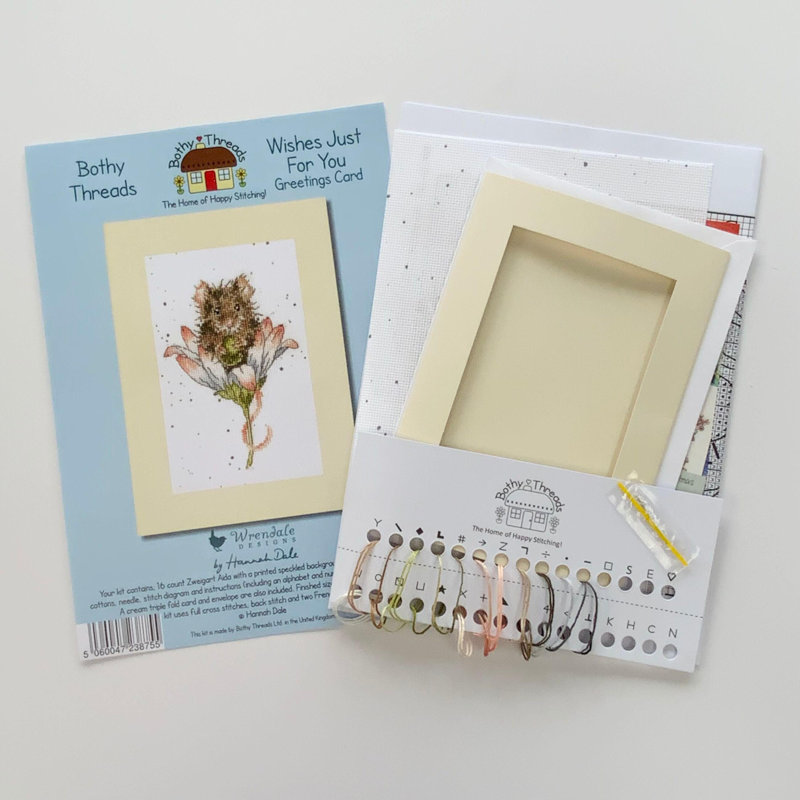 Trousse de broderie au point de croix comptée « Carte de vœux rien que pour toi » de Bothy Threads XGC32