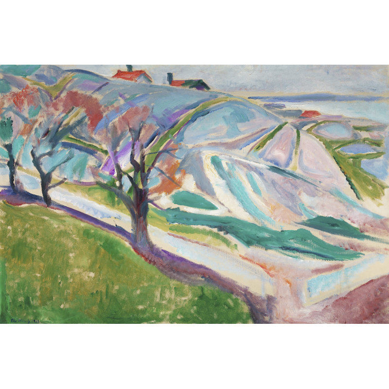 «Munch Colorful paysages I sur toile» par Edvard Munch, L 36 po x H 24 po