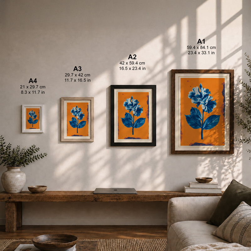 Blue Bloom Botanical - Print, Unframed, A1 - 84.1 x 59.4 cm