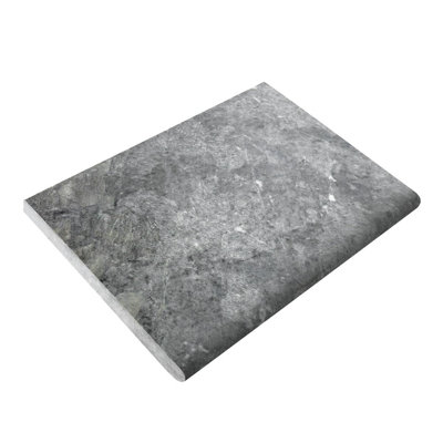 Afyon Grey Grained Texture 16x24 Marble Thick Bullnose Coping
